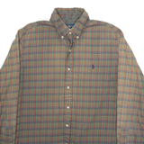 RALPH LAUREN Mens Shirt Green Check Long Sleeve L