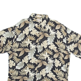 CAMPIA Mens Hawaiian Shirt Black Floral XL
