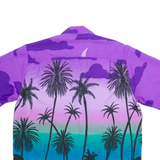 ALVISH Mens Hawaiian Shirt Purple Floral L