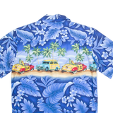 ALOHA REPUBLIC Mens Hawaiian Shirt Blue Floral S