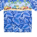 ALOHA REPUBLIC Mens Hawaiian Shirt Blue Floral S