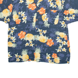 BREAKWATER Mens Hawaiian Shirt Grey Floral M