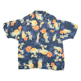 BREAKWATER Mens Hawaiian Shirt Grey Floral M