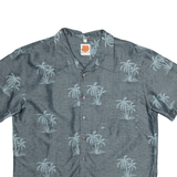 BANANA SPLIT Mens Hawaiian Shirt Grey Viscose Floral L
