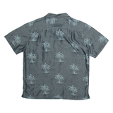 BANANA SPLIT Mens Hawaiian Shirt Grey Viscose Floral L