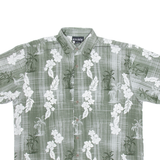 OXIDE Mens Hawaiian Shirt Green Floral S
