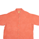 CARIBBEAN Mens Shirt Red Silk Floral L