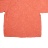 CARIBBEAN Mens Shirt Red Silk Floral L