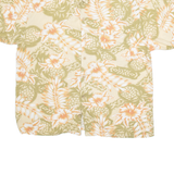 THIRD COAST Mens Hawaiian Shirt Beige Floral L