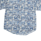UN TIED Mens Shirt Blue Crazy Pattern L