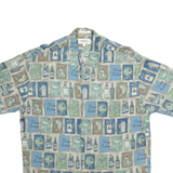 CAMPIA Mens Shirt Grey Crazy Pattern XL