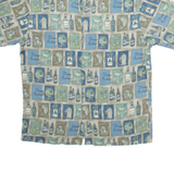 CAMPIA Mens Shirt Grey Crazy Pattern XL