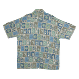 CAMPIA Mens Shirt Grey Crazy Pattern XL