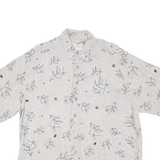 SEIDEN STICK Mens Shirt Grey 90s Crazy Pattern L