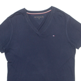 TOMMY HILFIGER Mens T-Shirt Blue V-Neck M