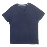 TOMMY HILFIGER Mens T-Shirt Blue V-Neck M