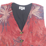 NO TREND Mens Waistcoat Red Crazy Pattern M