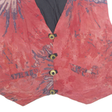 NO TREND Mens Waistcoat Red Crazy Pattern M