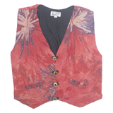 NO TREND Mens Waistcoat Red Crazy Pattern M