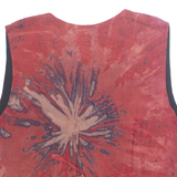 NO TREND Mens Waistcoat Red Crazy Pattern M