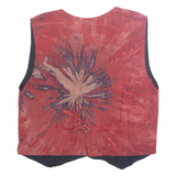 NO TREND Mens Waistcoat Red Crazy Pattern M