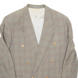 REDPOINT Mens Blazer Jacket Grey Viscose 90s Check L
