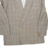 REDPOINT Mens Blazer Jacket Grey Viscose 90s Check L