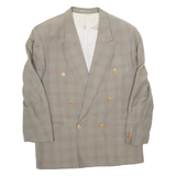 REDPOINT Mens Blazer Jacket Grey Viscose 90s Check L