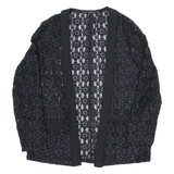 ZARA BASICS Womens Blazer Jacket Black Floral M