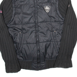 LONSDALE Mens Puffer Jacket Black Nylon M