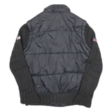 LONSDALE Mens Puffer Jacket Black Nylon M