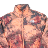 THE NORTH FACE Womens Puffer Coat Orange Crazy Pattern S
