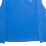 LACOSTE Mens Polo Shirt Blue Long Sleeve L