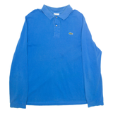 LACOSTE Mens Polo Shirt Blue Long Sleeve L