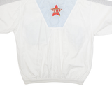 Mens Polo Shirt White Crazy Pattern L