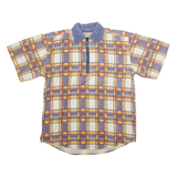 AUTHENTIC CONCEPT 1/4 Zip Mens Polo Shirt Blue Check S