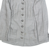 Womens Blazer Jacket Grey Houndstooth M