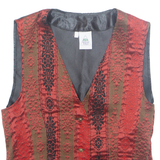 NEW FAST Mens Waistcoat Black Crazy Pattern M