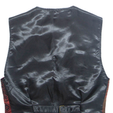 NEW FAST Mens Waistcoat Black Crazy Pattern M