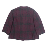 MODELE Womens Blazer Jacket Purple Plaid L