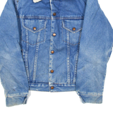 MICHAEL CHARLES Mens Sherpa Lined Denim Jacket Blue M