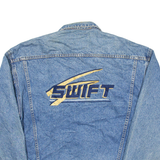 HALEMANC Mens Denim Jacket Blue L