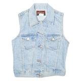 AUTHENTIC Womens Denim Gilet Blue 90s M