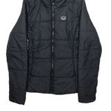 ADIDAS Womens Puffer Coat Black Hooded UK 8