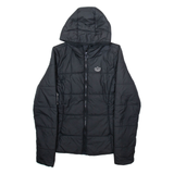 ADIDAS Womens Puffer Coat Black Hooded UK 8