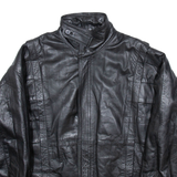 Mens Biker Coat Black Leather M