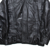 Mens Biker Coat Black Leather M