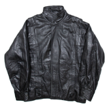 Mens Biker Coat Black Leather M