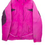 COLUMBIA Womens Rain Coat Pink Nylon Hooded XS