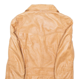 GIPPY Womens Aviator Coat Brown Leather S